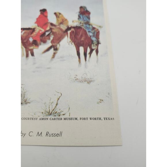 Print Lost in a Storm We Are Friends by C.M. Russell Native American Art 10x8 - Picture 7 of 9